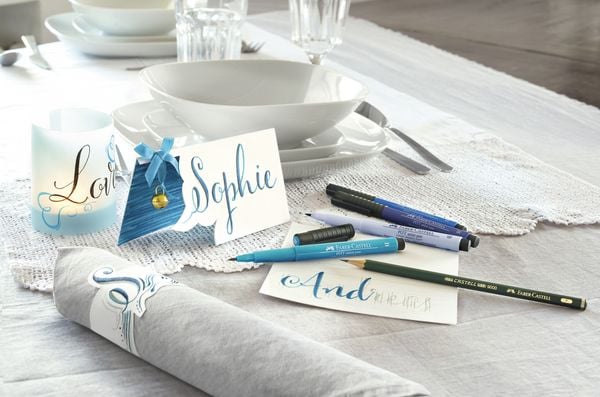 Produktbild: Faber-Castell Tuschestifte Pitt Artist Pens Hand Lettering, Gr&uuml;nt&ouml;ne, 6er Etui