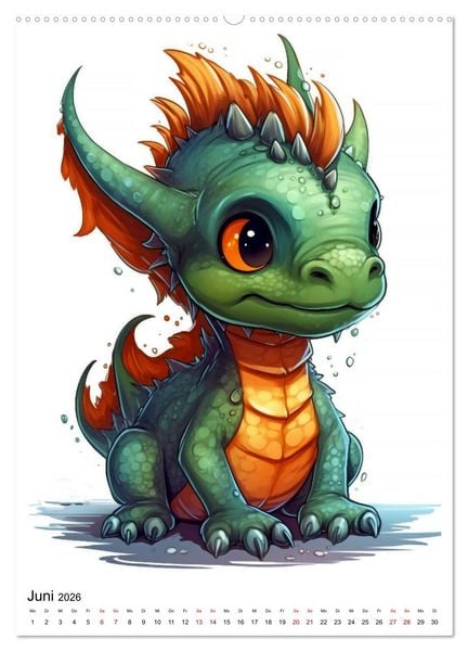 Produktbild: Drachen Kinder (Wandkalender 2026 DIN A2 hoch), CALVENDO Monatskalender