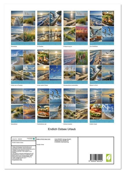 Produktbild: Endlich Ostsee Urlaub (Wandkalender 2026 DIN A3 hoch), CALVENDO Monatskalender