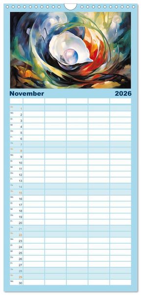 Produktbild: Familienplaner 2026 - Unterwasserwelt, bunt und wundersch&ouml;n mit 5 Spalten (Wandkalender, 21 x 45 cm) CALVENDO
