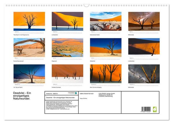 Produktbild: Deadvlei - Ein einzigartiges Naturwunder. (Wandkalender 2026 DIN A2 quer), CALVENDO Monatskalender