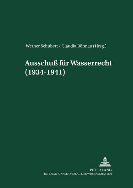 Produktbild: Ausschu&szlig; f&uuml;r Wasserrecht (1934-1941)