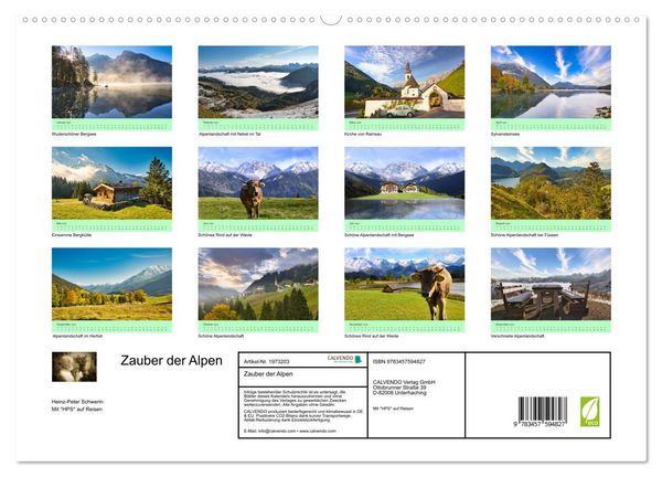 Produktbild: Zauber der Alpen (hochwertiger Premium Wandkalender 2026 DIN A2 quer), Kunstdruck in Hochglanz
