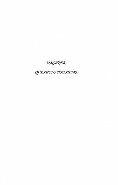 Produktbild: Maghreb questions d'histoire