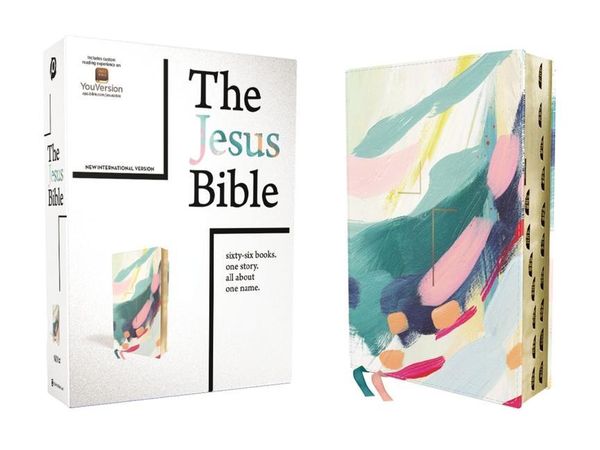 Produktbild: The Jesus Bible Artist Edition, Niv, Leathersoft, Multi-Color/Teal, Thumb Indexed, Comfort Print