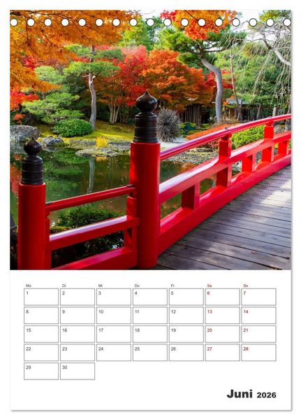 Produktbild: Herbst im japanischen Garten (Tischkalender 2026 DIN A5 hoch), CALVENDO Monatskalender