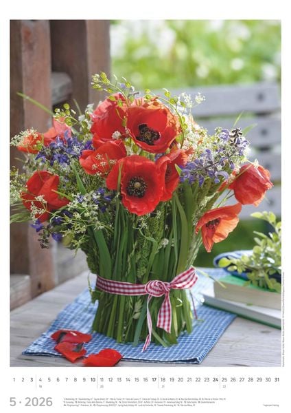 Produktbild: Blumen 2026 - Bildkalender A3 (29,7x42 cm) - Flowers - mit Feiertagen (DE/AT/CH) - Wandkalender - Blumenkalender