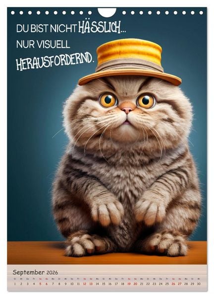 Produktbild: COOLE KATZEN Spr&uuml;cheklopfer (Wandkalender 2026 DIN A4 hoch), CALVENDO Monatskalender
