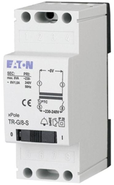 Eaton 272483 Klingel-Transformator 4 V/AC, 8 V/AC, 12 V/AC 2A