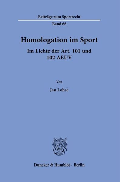 Produktbild: Homologation im Sport.