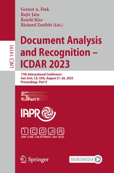 Produktbild: Document Analysis and Recognition - ICDAR 2023