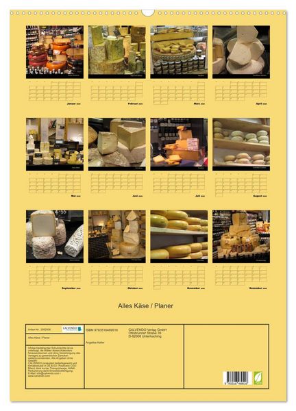 Produktbild: Alles K&auml;se / Planer (Wandkalender 2026 DIN A2 hoch), CALVENDO Monatskalender