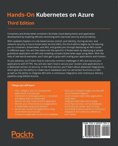 Produktbild: Hands-On Kubernetes on Azure - Third Edition