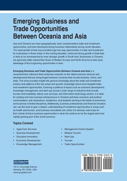 Produktbild: Emerging Business and Trade Opportunities Between Oceania and Asia, 1 volume