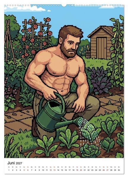 Produktbild: 8-Bit Adonis &ndash; Das Jahr in Pixeln (Wandkalender 2027 DIN A2 hoch), CALVENDO Monatskalender