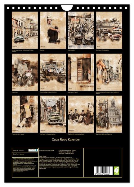 Produktbild: Cuba Retro Kalender (Wandkalender 2026 DIN A4 hoch), CALVENDO Monatskalender