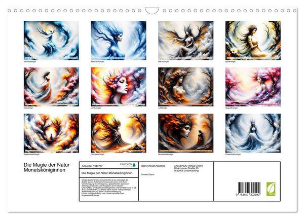 Produktbild: Die Magie der Natur Monatsk&ouml;niginnen (Wandkalender 2026 DIN A3 quer), CALVENDO Monatskalender