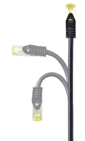 Produktbild: Renkforce RF-4995162 RJ45 Patchkabel CAT 6a (Rohkabel CAT 7) S/FTP 3.00 m Schwarz TPE-Mantel, Flexibel, Flammwidrig 1 St.