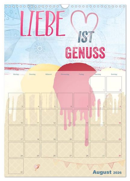 Produktbild: Liebe macht gl&uuml;cklich (Wandkalender 2026 DIN A3 hoch), CALVENDO Monatskalender