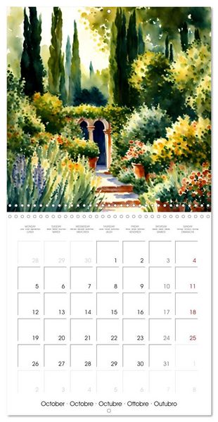 Produktbild: Paysages et jardins &ndash; Aquarelles impressionnistes (Calendrier mural carr&eacute; 2026 30x30 cm) Calendrier double avec une page pour vos prises de notes