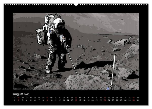 Produktbild: Landing On The Moon Like A Cartoon (Wandkalender 2026 DIN A2 quer), CALVENDO Monatskalender