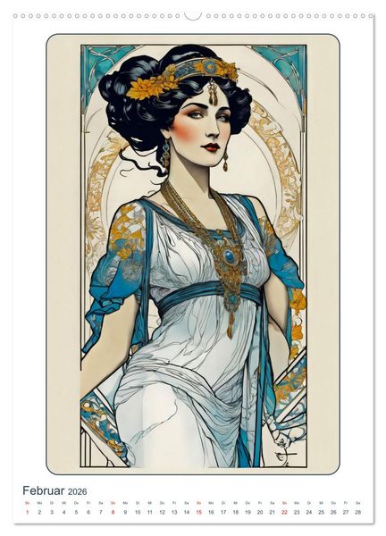 Produktbild: Frauen in Bildern im Art Nouveau-Stil (Wandkalender 2026 DIN A2 hoch), CALVENDO Monatskalender