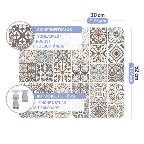 Produktbild: Herdabdeckplatte Universal Mod. Kachel, 2er Set, f&uuml;r alle Herdarten geeignet