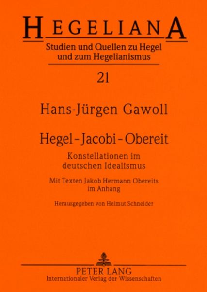 Produktbild: Hegel &ndash; Jacobi &ndash; Obereit