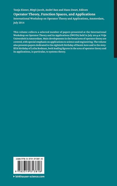 Produktbild: Operator Theory, Function Spaces, and Applications