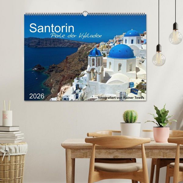 Produktbild: Santorin - Perle der Kykladen (Wandkalender 2026 DIN A2 quer), CALVENDO Monatskalender