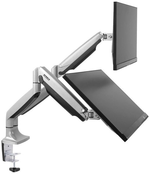 Produktbild: SpeaKa Professional Monitorhalterung SP-MM-930 2 Display(s) 33,0 cm (13") - 81,3 cm (32") Silber Schwenkbar, Neigbar, H&ouml;henverstellbar, Rotierbar