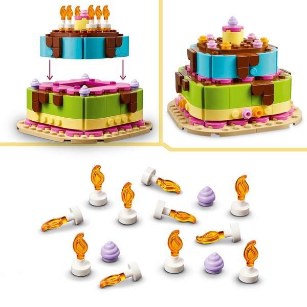 Produktbild: LEGO 40815 Geburtstagstorte, Tischdeko zum Selbergestalten, cooles Geschenkset