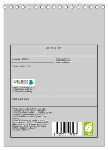 Produktbild: Blick nach oben (Tischkalender 2026 DIN A5 hoch), CALVENDO Monatskalender