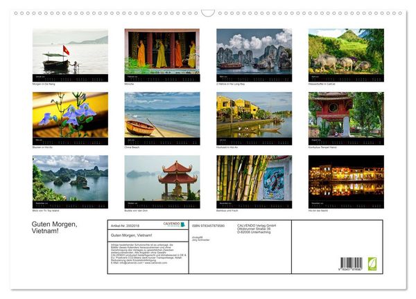 Produktbild: Guten Morgen, Vietnam! (Wandkalender 2026 DIN A2 quer), CALVENDO Monatskalender