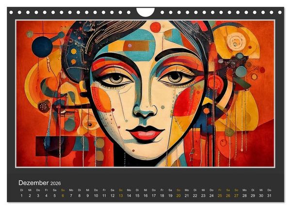 Produktbild: Frauenportr&auml;ts mit dekonstruktivem Ansatz (Wandkalender 2026 DIN A4 quer), CALVENDO Monatskalender