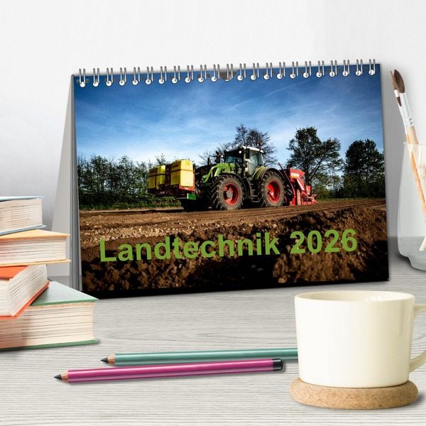 Produktbild: Landtechnik 2026 (Tischkalender 2026 DIN A5 quer), CALVENDO Monatskalender