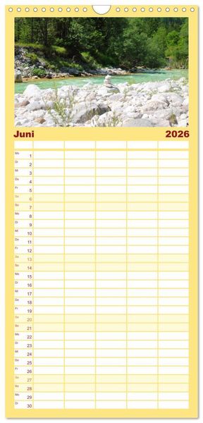 Produktbild: Familienplaner 2026 - Slowenien - Triglav Nationalpark mit 5 Spalten (Wandkalender, 21 x 45 cm) CALVENDO