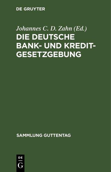 Produktbild: Die deutsche Bank- und Kreditgesetzgebung