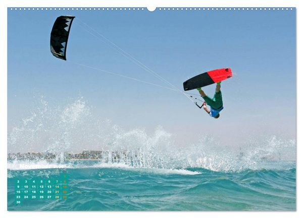 Produktbild: Kitesurfen: Mit Drachen am Meer (Wandkalender 2026 DIN A2 quer), CALVENDO Monatskalender