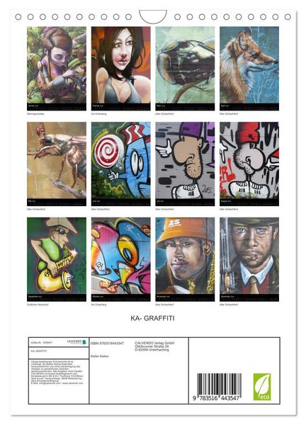 Produktbild: KA- GRAFFITI (Wandkalender 2026 DIN A4 hoch), CALVENDO Monatskalender