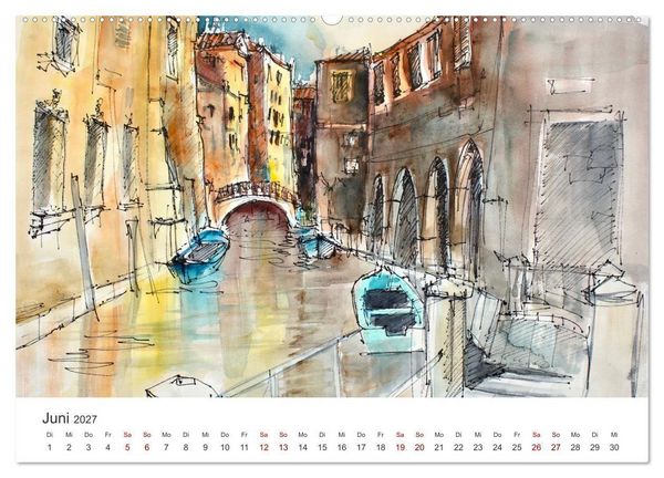 Produktbild: Italienische Reiseskizzen (Wandkalender 2027 DIN A2 quer), CALVENDO Monatskalender