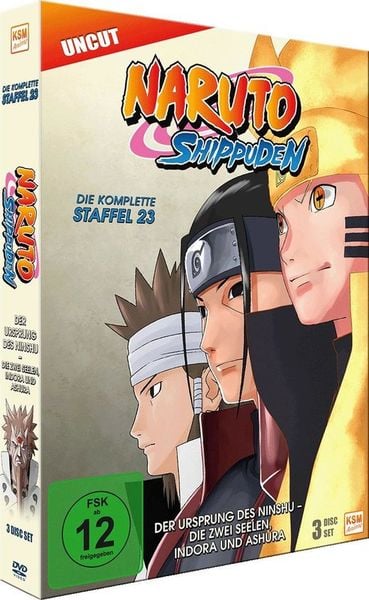 Produktbild: Naruto Shippuden - Staffel 23: Der Ursprung des Ninshu - Die zwei Seelen, Indora und Ashura (Folgen 679-689) [3 DVDs]