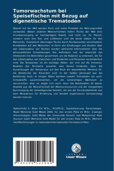 Produktbild: Tumorwachstum bei Speisefischen mit Bezug auf digenetische Trematoden