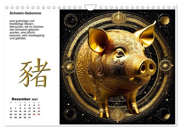 Produktbild: Chinesische Sternzeichen (Wandkalender 2027 DIN A4 quer), CALVENDO Monatskalender