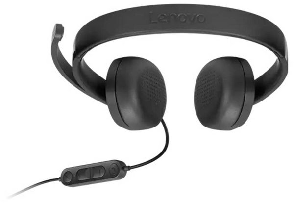 Produktbild: Lenovo 4XD1P83425 On Ear Headset Bluetooth&reg;, Kabellos, kabelgebunden Stereo Schwarz Lautst&auml;rkeregelung
