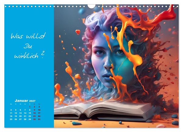 Produktbild: KI Mut - Trau Dich und stell Dir die richtige Frage (Wandkalender 2027 DIN A3 quer), CALVENDO Monatskalender
