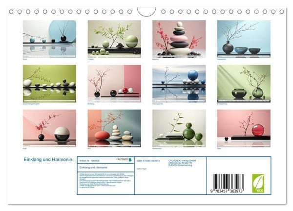 Produktbild: Einklang und Harmonie (Wandkalender 2026 DIN A4 quer), CALVENDO Monatskalender