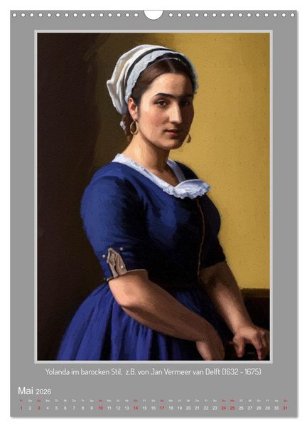 Produktbild: Yolanda in der Kunstgalerie (Wandkalender 2026 DIN A3 hoch), CALVENDO Monatskalender