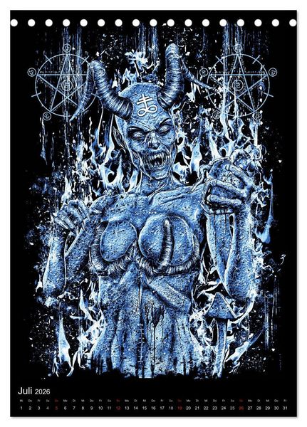 Produktbild: BLOODBOY/FEAR ILLUSTRATION (Tischkalender 2026 DIN A5 hoch), CALVENDO Monatskalender