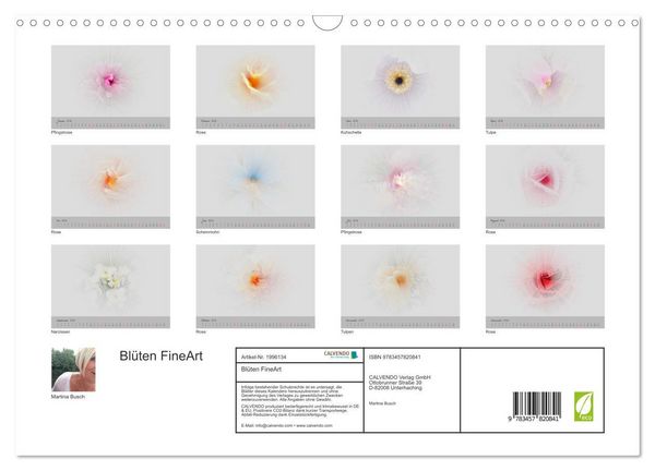 Produktbild: Bl&uuml;ten FineArt (Wandkalender 2026 DIN A3 quer), CALVENDO Monatskalender